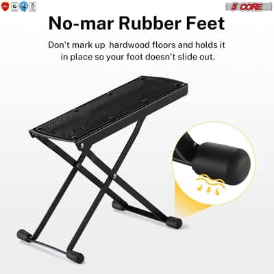 5 Core Guitar Foot Stool Foot Rest Adjustable Heights, Strong & Sturdy GFS 01 image 4