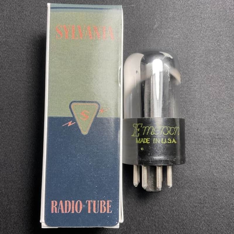 SYLVANIA (EMERSON LABEL) 6SN7GTA AUDIO VACUUM TUBE TESTED CHROME DOME L.10058-C image 1