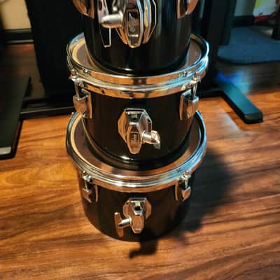 Ludwig 6 8 10 Concert Toms - Black Excellent Condition image 25