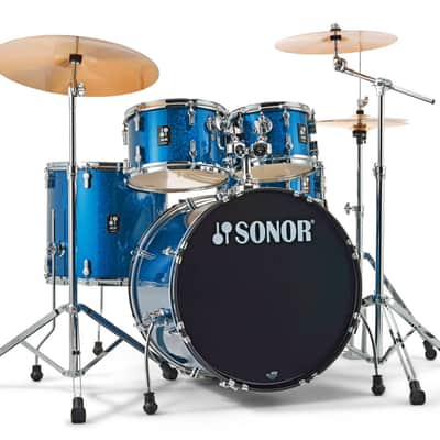 Sonor AQX Stage 5-piece Drum Set Reg. $969 Sale $749.99 with Hardware Pack – Blue Ocean Sparkle image 3