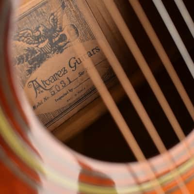 Alvarez Vintage 5031 Dreadnought Acoustic Beautiful Birdseye Maple Sunburst Body w case included image 6