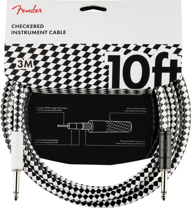 Fender Pro Checkerboard Instrument Cable | 10ft image 1