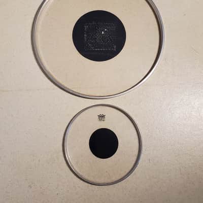 Vtg 2PC Remo Black Dot Drum Heads 22" & 12" Ultra Clean - Save $ image 4