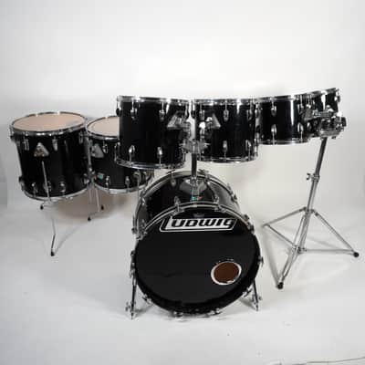 Ludwig Classic Maple 7-Piece Drum Kit in Black Cortex 22,8,10,12,13,14,16 image 1