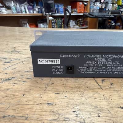Used Aphex Tubessence Model 107 2-Channel Thermionic Microphone Preamplifier Mic Preamp with Original AC Adaptor image 10