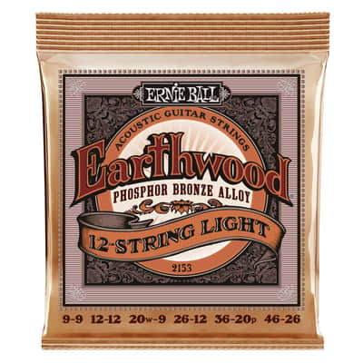 Ernie Ball Earthwood 12-String Light Phosphor Bronze Acoustic Guitar Strings - 9-46 Gauge image 1