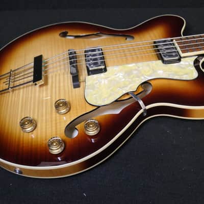 Hofner Verythin HCT-500/7-SB Contemporary Series Short Scale Bass Guitar Super Slim SUPER Flame image 2
