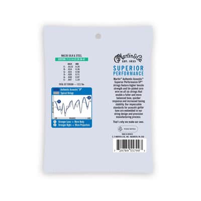 Martin MA130 SP Authentic Acoustic Silk & Steel Folk Guitar Strings Custom 11.5-47 image 2