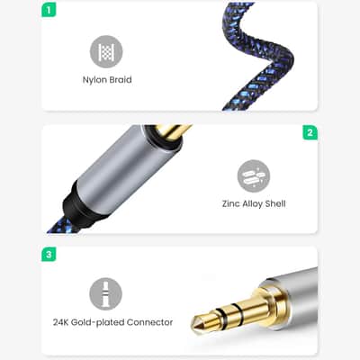 3.5mm to 6.35mm Stereo Audio Cable, 6.35mm 1/4" Male to 3.5mm 1/8" Male TRS Bidirectional Stereo Audio Cable Jack for Guitar, Laptop, Home Theater Devices, Speaker and Amplifiers (6m) image 4
