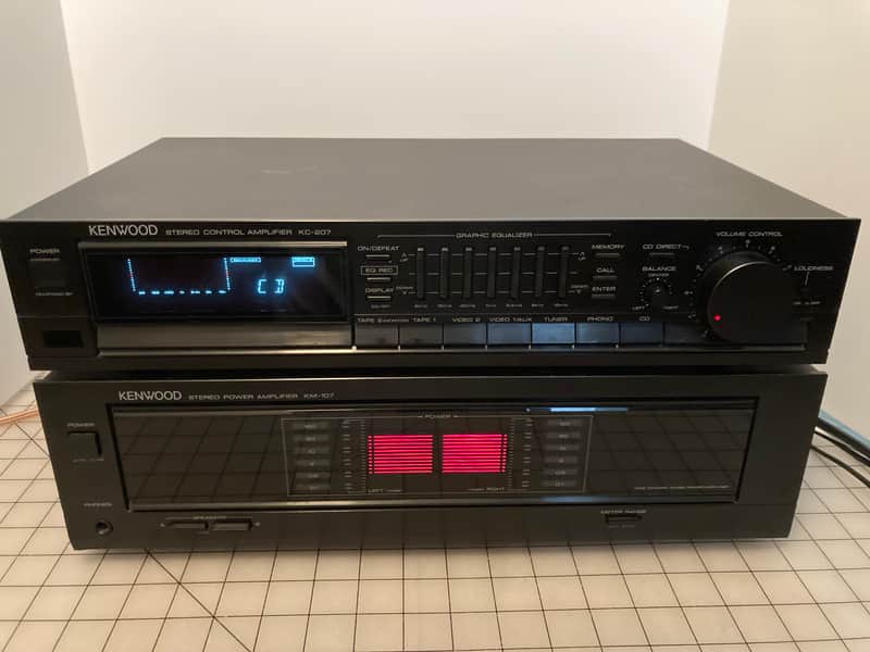 Vintage Kenwood KM-107 Amplifier KC-207 Pre-Amplifier Good Condition image 1