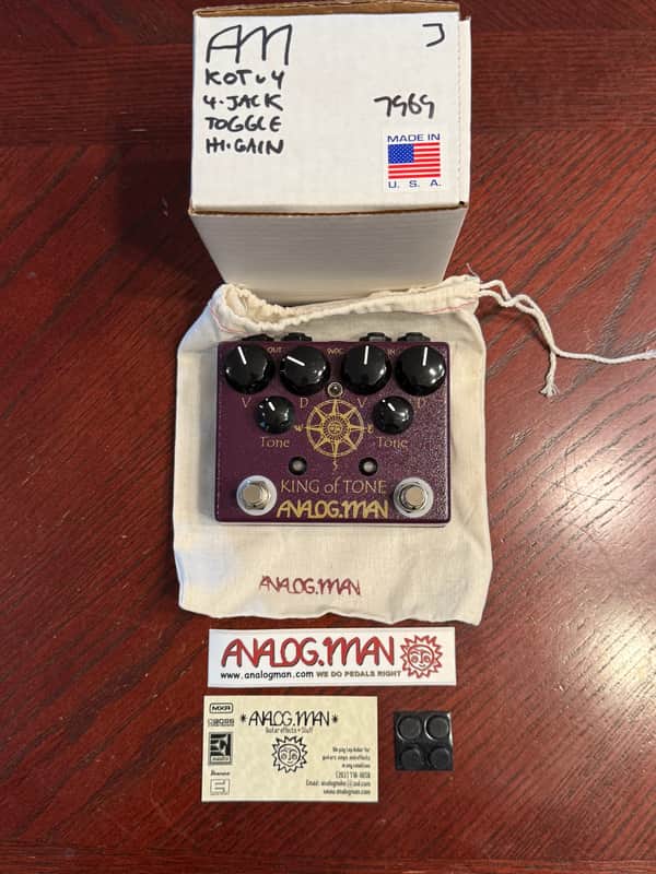 Analogman King of Tone V4 with Both Side High Gain, Four Jack, and Mode Toggle Options 2015 - Present - Graphic image 1