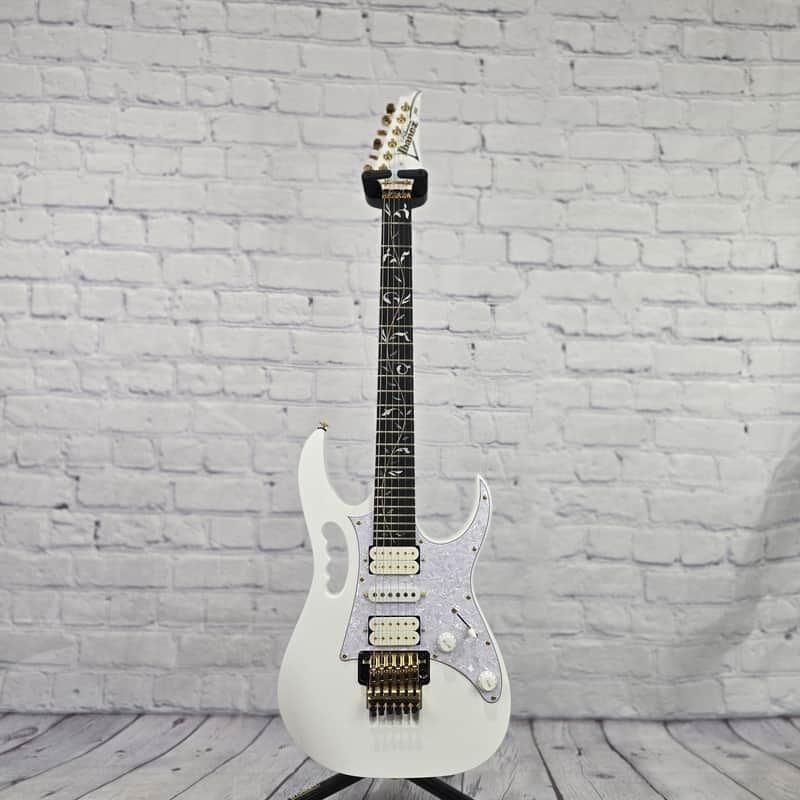 Ibanez Premium JEM7V PWH 6 String Electric Guitar Gloss White | Reverb