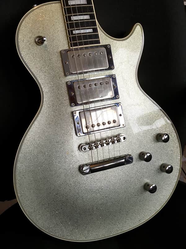 Burny Silver Sparkle Les Paul Custom MIJ Lawsuit ca. 1980-90s | Reverb