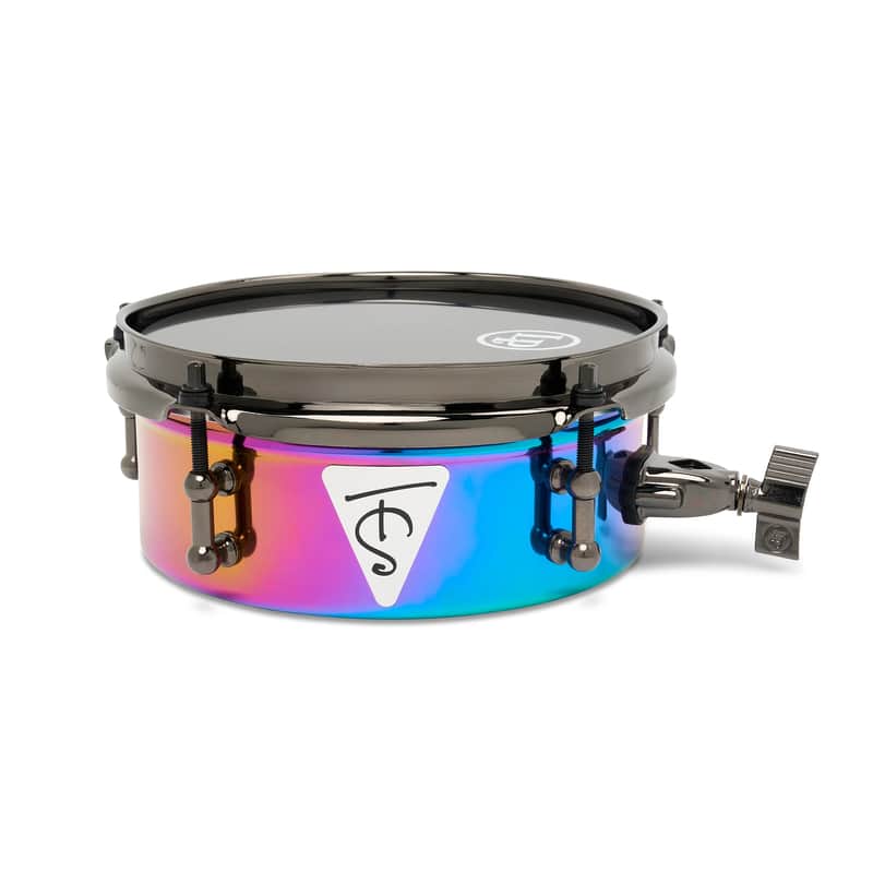 LP Tony Succar Micro Snare, Rainbow w/ Black Nickel HW, 8in image 1