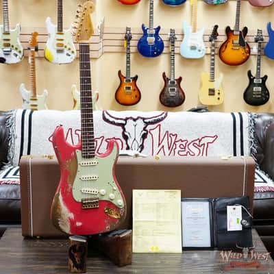 Fender Custom Shop Wild West Guitars 25th Anniversary 1960 Stratocaster Hardtail Madagascar Rosewood Fretboard Heavy Relic Fiesta Red 7.20 image 6
