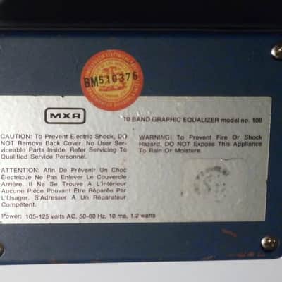 Early 80's MXR USA Model 108 10-Band Graphic Equalizer Pedal image 2