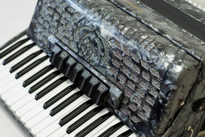 Stephanelli 96 Bass Accordion "Elite" Model Perloid Grey image 1