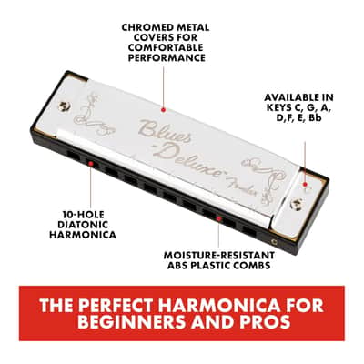 Fender Blues Deluxe Harmonica 7 Pack with Case (Keys C, G, A, D, F, E, B Flat) image 2
