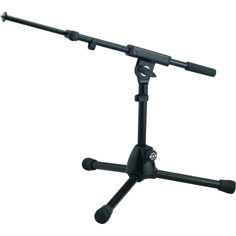 K&M 259/5B Extra Low Profile Tripod Microphone Boom Stand, Black image 1