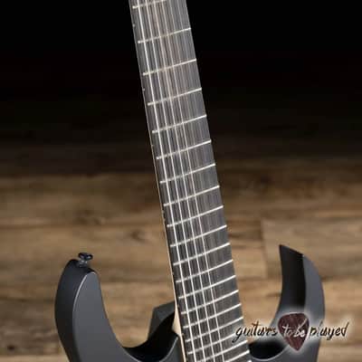 Ibanez RGIXL7 Iron Label 7-String Hardtail Guitar – Black Flat image 4