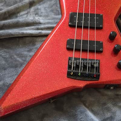 1984 Ibanez DB700 Destroyer 4 String Vintage Japan Electric Bass - Custom Red Sparkle Finish + OHSC image 8