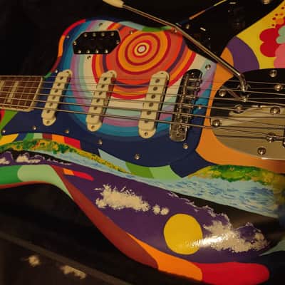 FENDER Squier Classic Vibe 1960's RI BASS VI PSYCHEDELIC CREAM/Jack Bruce ~THE FOOL~CUSTOM PSYCHEDELIC PAINT JOB & Case image 5