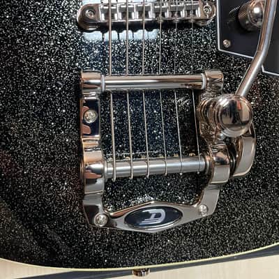 Duesenberg Paloma D6 Baritone Black Sparkle Electric Guitar Gigbag image 5