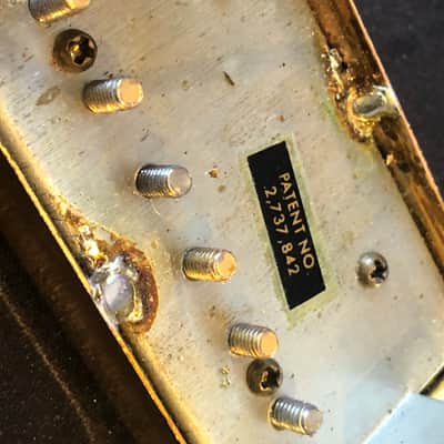 Gibson Patent # Sticker T-top Humbucker pickups 1968 - T-Tops w Gold Covers Narrow spacing PAFs Byrdland image 12