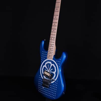 Kramer Baretta, Custom Graphics, 'White Lotus',  White Lotus Candy Blue image 6