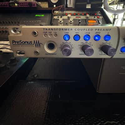 *Modified PreSonus Eureka Channel Strip 2010s - Silver w Burr Brown O Amps & Custom VU Meter Blue LED Backlight image 11