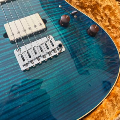 Suhr Modern Carve Top 2014 Reload Collection Flamed Blue Aqua Cocobolo Neck **Stunning!** image 2