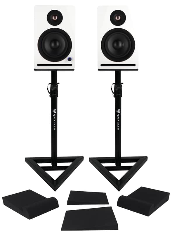 2) Rockville APM5W v2 5.25" Powered Studio Monitor Speakers USB/Bluetooth+Stands image 1