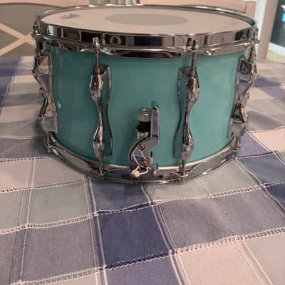 Yamaha Recording Custom 14x8.5 Snare Drum MIJ Birch – Surf Green / Aqua Lacquer – Excellent Condition image 4