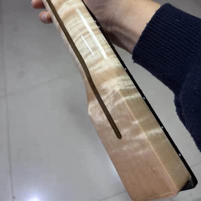 22Frets Natural color Flame Maple Electric guitar Neck Rosewood DIY gloss parts image 6