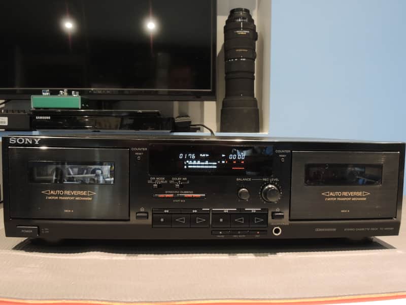 Sony TC-WR590 dual cassette deck mid 1990 - Black image 1