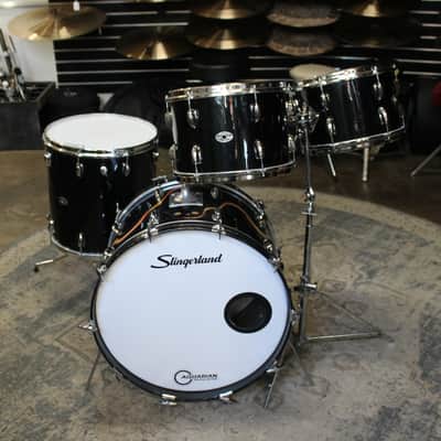 Slingerland 4-Piece Drum Set 12-13-16-22 1970s - Black image 3