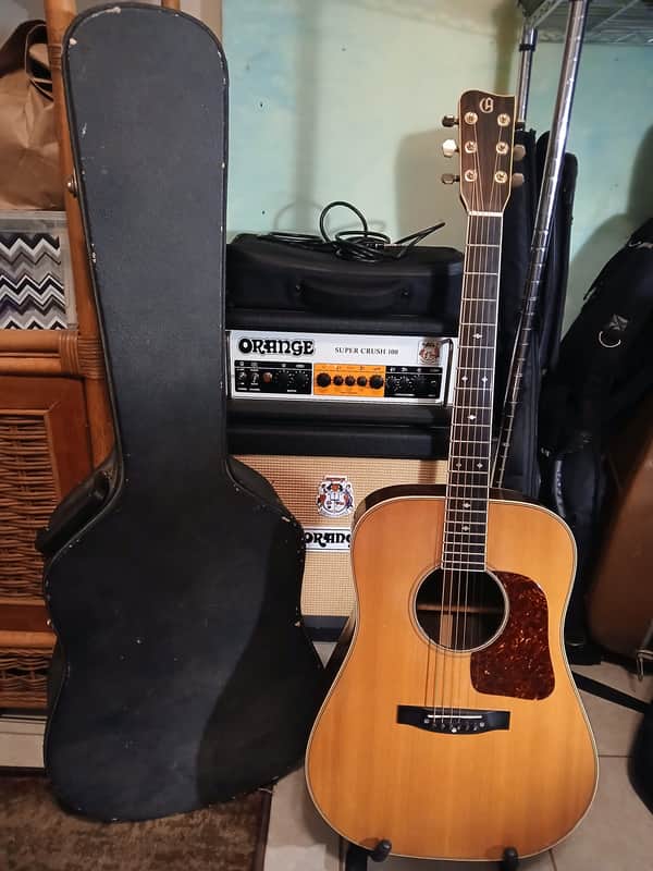 Aria GR30 Acoustic Guitar~Gallagher~Large Soundhole~Bluegrass~Rosewood~Solid~w/Hard Case~Video~Japan~70's image 1
