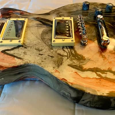 CeJota USA Custom - LP style Electric Guitar - Unique Glow in the Dark/Hydrodipped Finish image 5