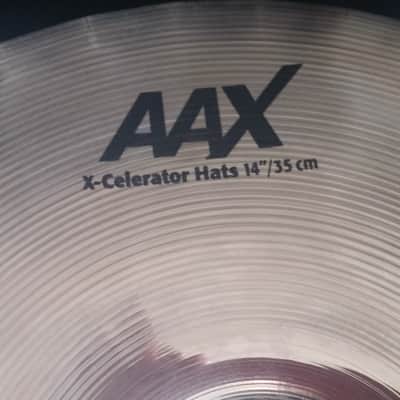 Sabian 14" AAX X-Celerator HI HAT CYMBALS Pair BEAUTIFUL BRILLIANT FINISH X CLEAN NEAR MINT SAVE !!! image 8