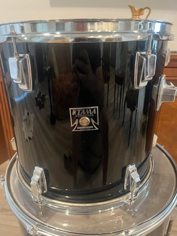 Tama 14” tom black T badge 82 - Black image 1