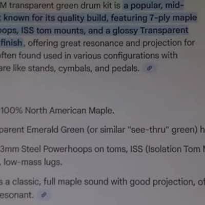 VTG MAPEX 14"x10" Emerald Green Rack Tom Drum Maple "Pro M" - Awesome! image 8