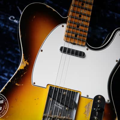2022 Fender Custom Shop 65' Tele Custom Heavy Relic 3 Tone Sunburst image 8
