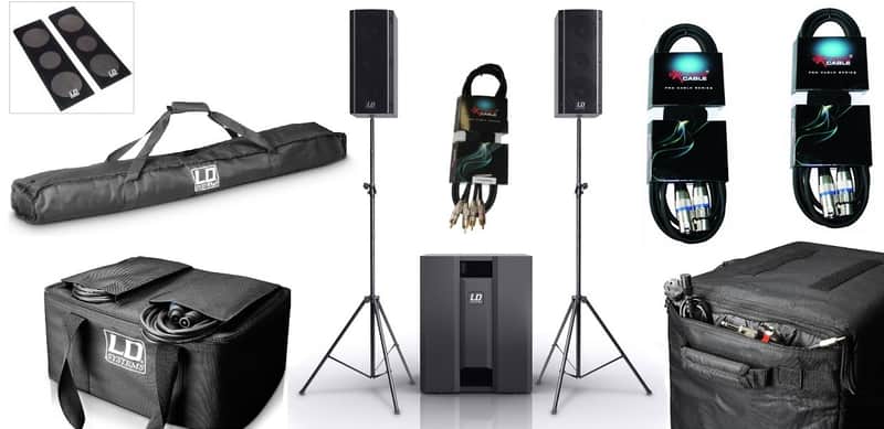 Ld System Dave8 Xs Bundle Subwoofer +2 Satelliti +3 Borse +2 Supporti +2 Griglie +7 Cavi image 1