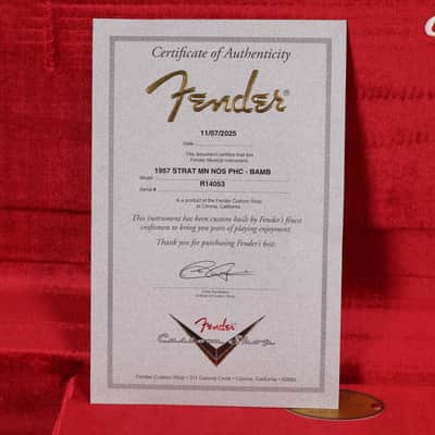 Fender Custom Shop 1957 Stratocaster NOS Bright Amber Metallic with Matching Neck image 12