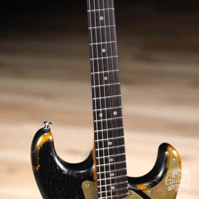 Paoletti Alfa Loft P-90/SS Maple Neck “Stratospheric” S-Style – Gold-Black image 4