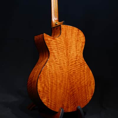 2019 Maestro Guitars Private Collection Singa Flamed Longan with Sitka Spruce Top image 2