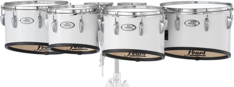 Pearl Finalist Marching Tenor Drums - Sextet Pure White image 1