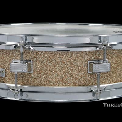 1960s Ludwig Pre-Serial Downbeat Snare Drum Keystone Champagne :  4 x 14 image 7