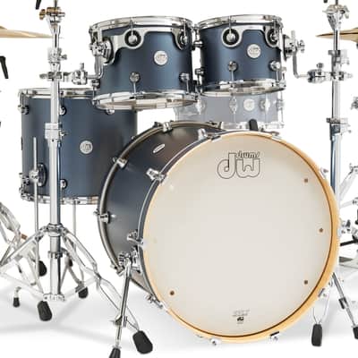 DW Drum Workshop Design Series 4 piece Shell Pack, Blue Slate (satin) 22/10/12/16 (DDLM2214BS) image 1