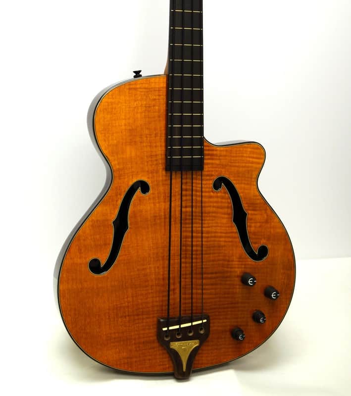 Epiphone Zenith Fretless Chambered Body Electric Bass Guitar - Antique Natural image 1